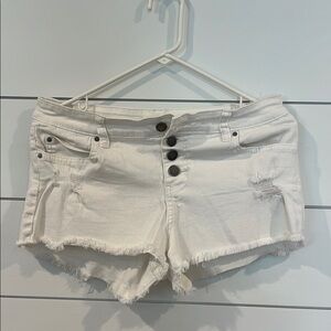 Billabong Women’s White Distressed Jean Shorts